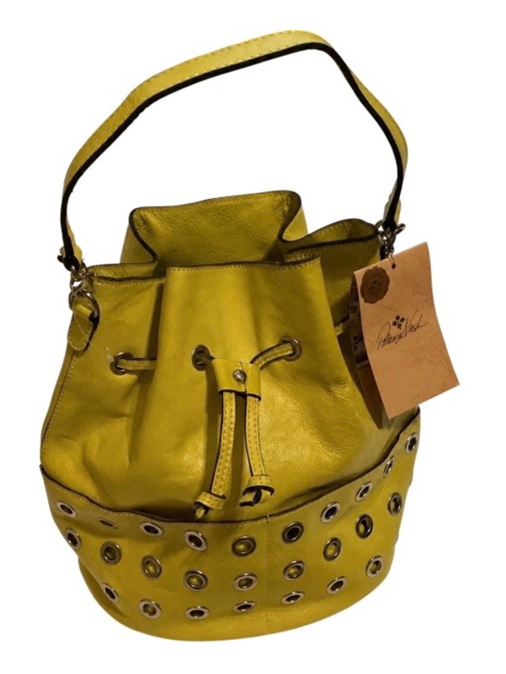 Patricia Nash Embrisi Peridot Leather Bucket Bag NWT Dust Bag Crossbody Strap